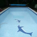 Swimming pool dolphin design